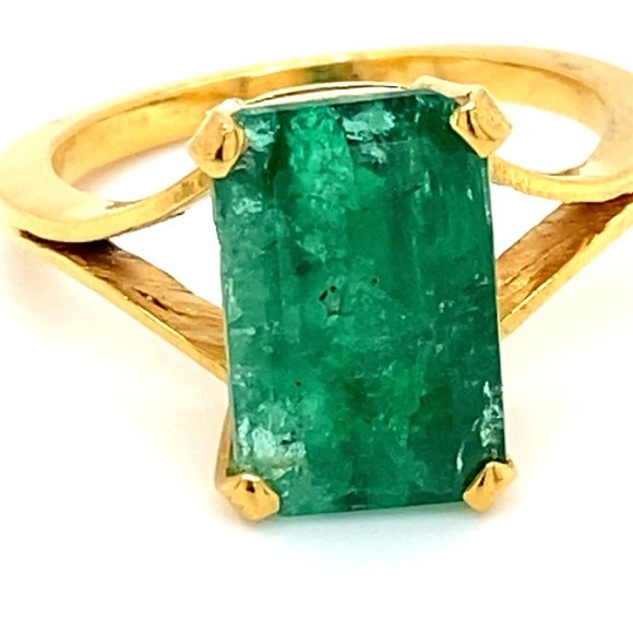 GIA Certified Emerald 5.52ct Solid 22K Gold Ring - Picture 6 of 7